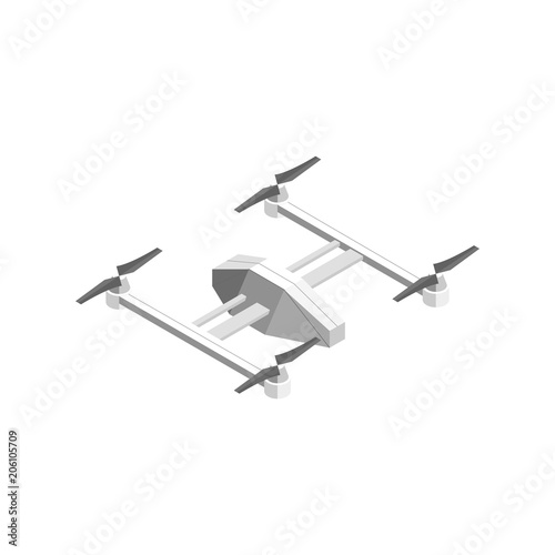 Quadcopter Technology Control Isometric View. Vector