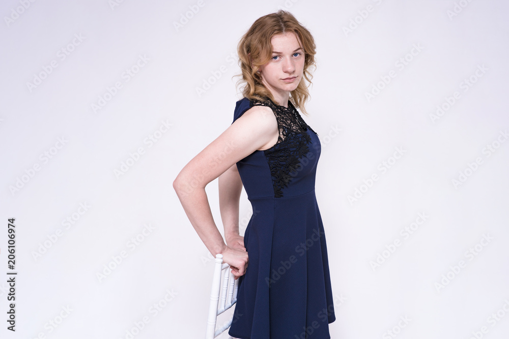 Portrait of a young happy beautiful blonde girl on white background with a smile. Portrait of a young happy beautiful blonde girl on white background with a smile.