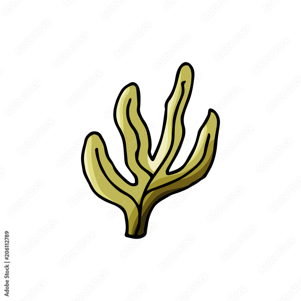 Seaweed icon in cartoon style. Seaweed icon in cartoon style.