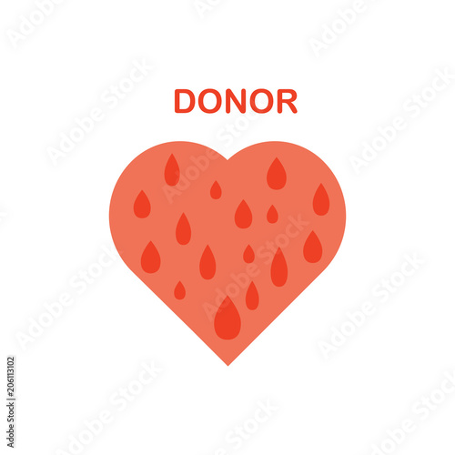 Donor blood icon in flat style.