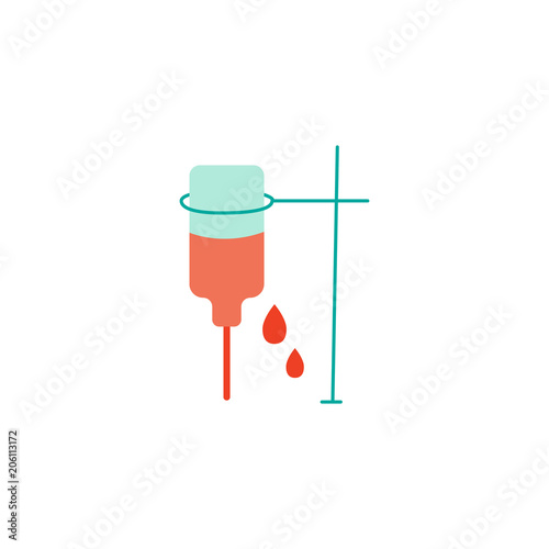 Donor blood icon in flat style.