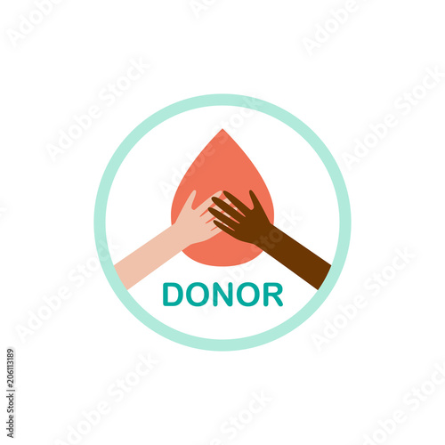 Donor blood icon in flat style.