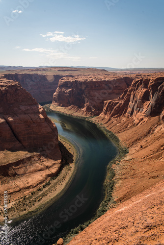 Landscape view of Horseshoe Bend near Page, Arizona in the summer. 