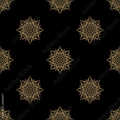 Flower mandala seamless pattern in indian style