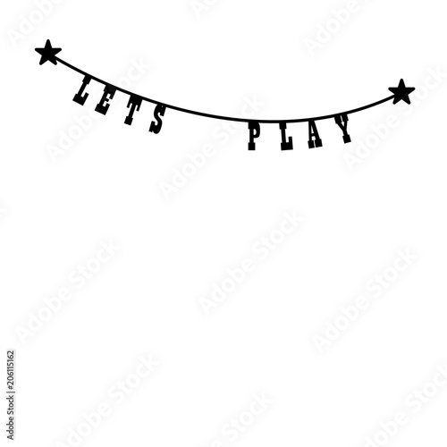 Lets play garland in linear style for creative design