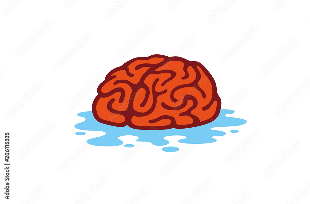 Clean Brain Water Logo Design Illustration