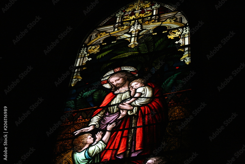 Obraz premium Stained Glass - St. Agatha Catholic Church , Portland, OR