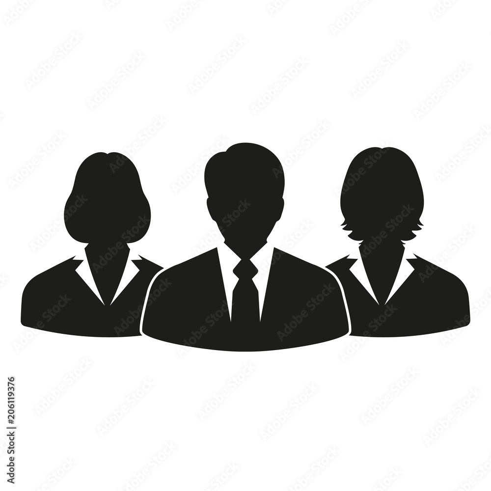 illustration businessmen men and women on a white background