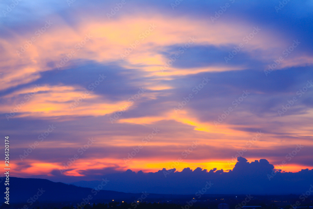 Beautiful sky at  twilight times for background