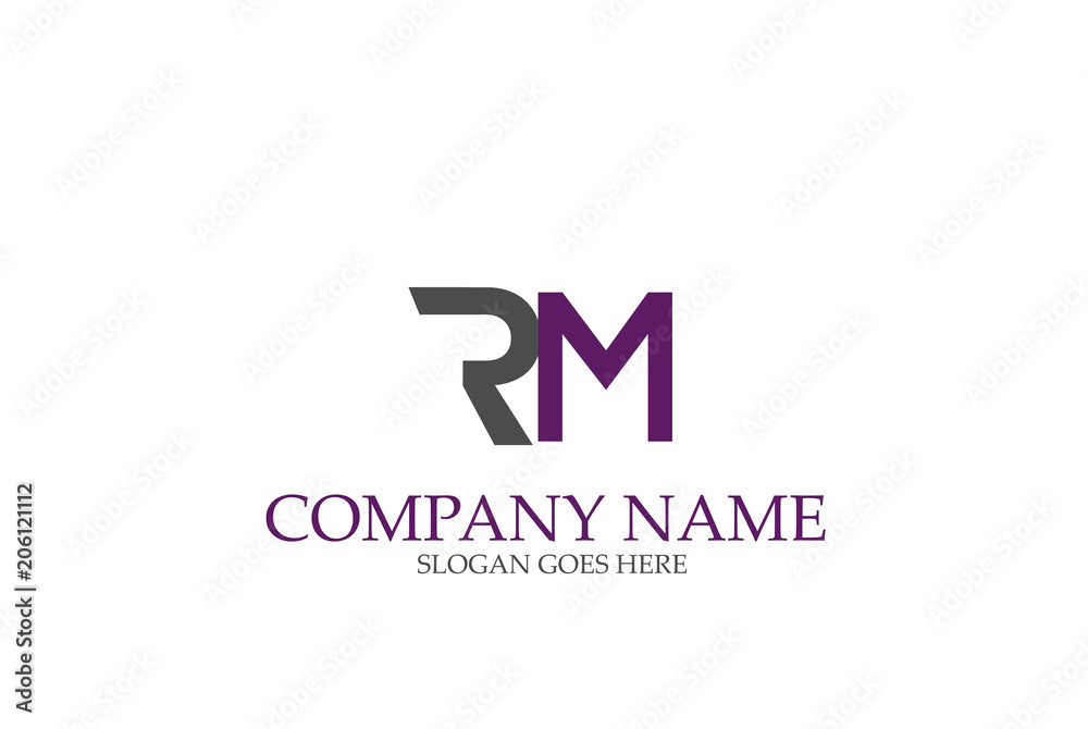 Abstract Letter RM Logo Design Vector.