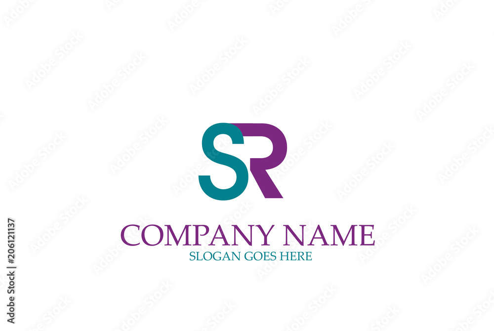 Abstract Letter SR Logo Design Vector.