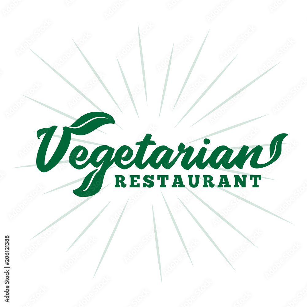 Obraz premium Vegetarian restaurant. Vector and illustration.
