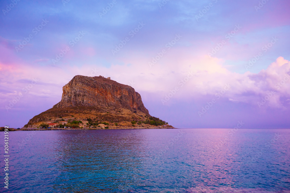 Monemvasia island at evening, Greece