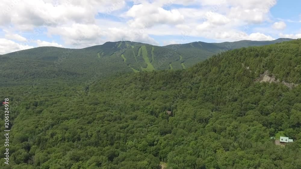 aerial ski hill in the distance floating sideways zooming view 4k aerial ski hill in the distance floating sideways zooming view 4k