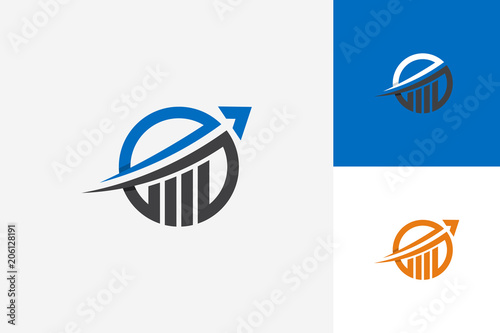 Up Arrow Marketing Statistic Logo Template Design Vector, Emblem, Design Concept, Creative Symbol, Icon