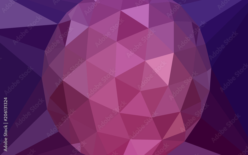 Fototapeta premium Dark Purple vector low poly cover with a diamond.