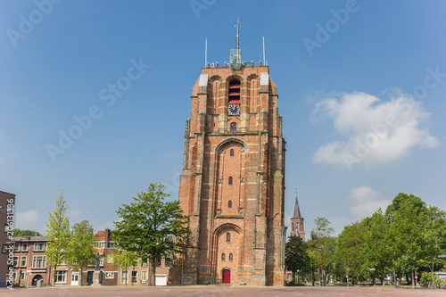 Leaning tower Oldehove in the center of Leeuwarden, Netherlands photo
