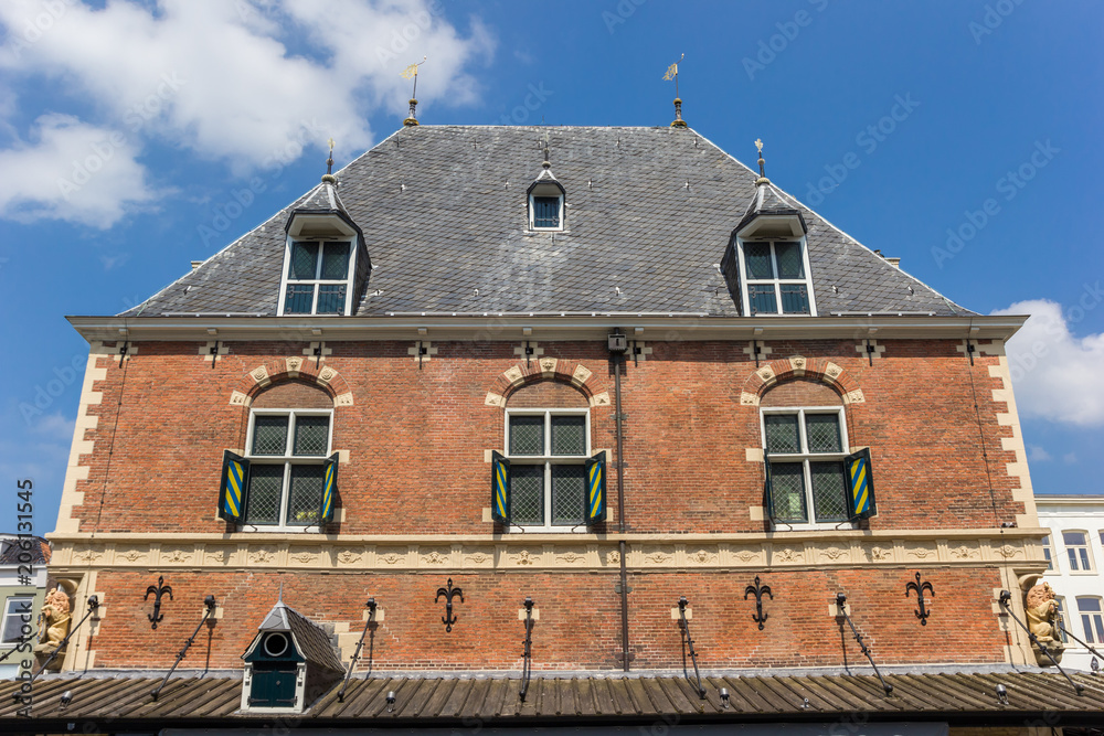 Top of the weigh house building in Leeuwarden, Netherlands