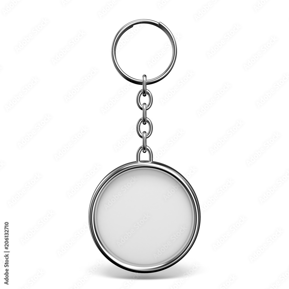Blank metal trinket with a ring for a key circle shape 3D Blank metal trinket with a ring for a key circle shape 3D