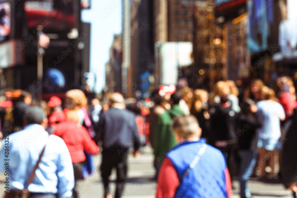 custom made wallpaper toronto digitalRush hour, defocused of people on 5th avenue in Manhattan downtown with grain texture