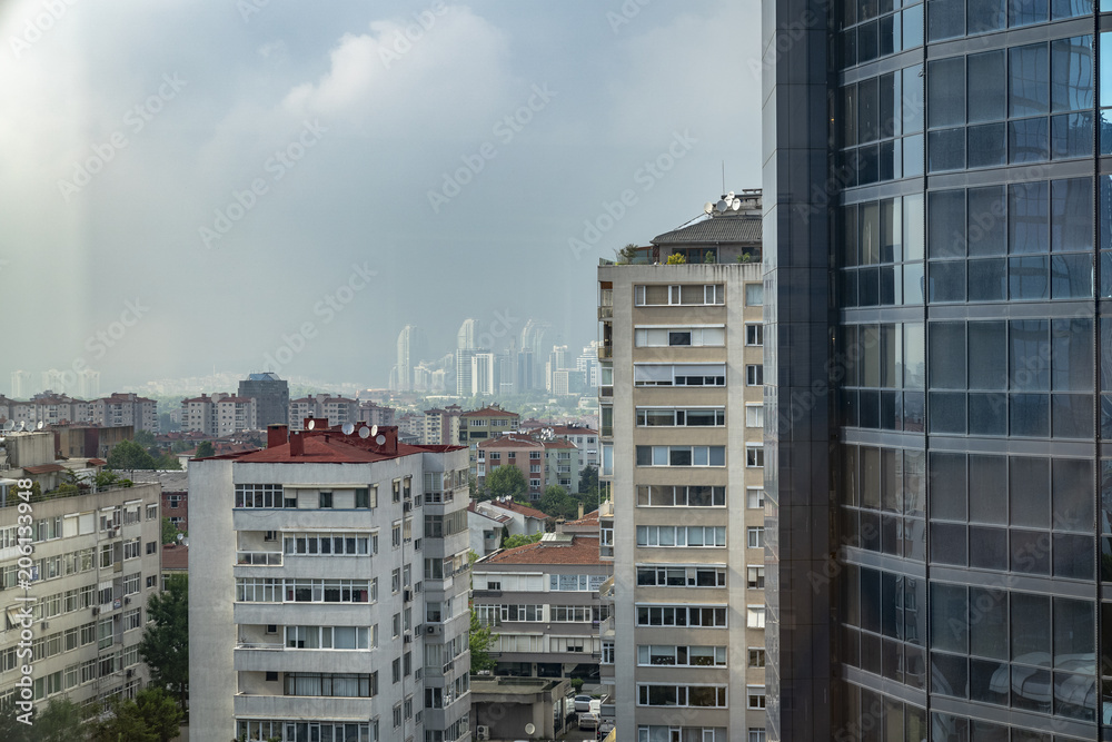 Storm in background