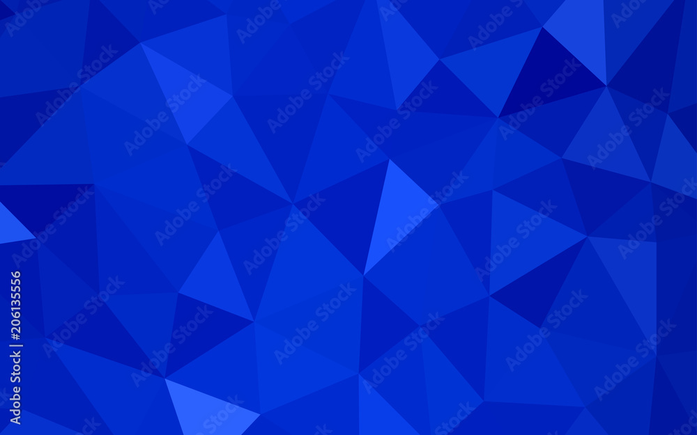 Fototapeta premium Light BLUE vector gradient triangles pattern.
