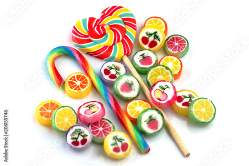 Mixed colorful candy.