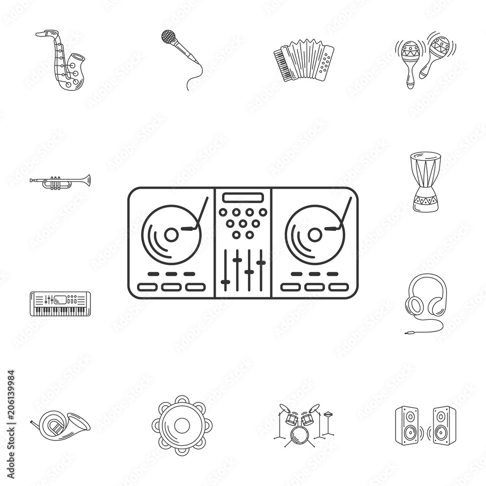 DJ mixer icon. Simple illustration. DJ mixer symbol desi Stock Vector | Stock