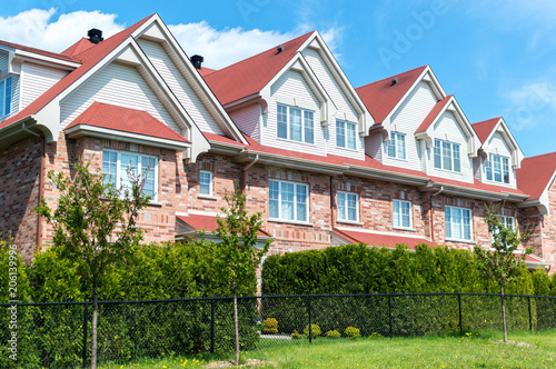 Photography Luxury house in Montreal, Canada against blue sky