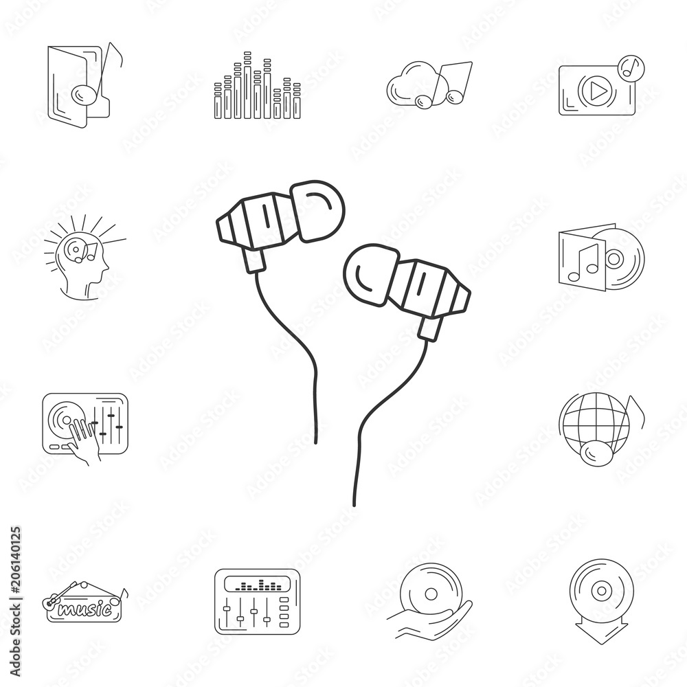 Ear buds icon. Simple element illustration. Ear buds symbol desi Ear buds icon. Simple element illustration. Ear buds symbol desi