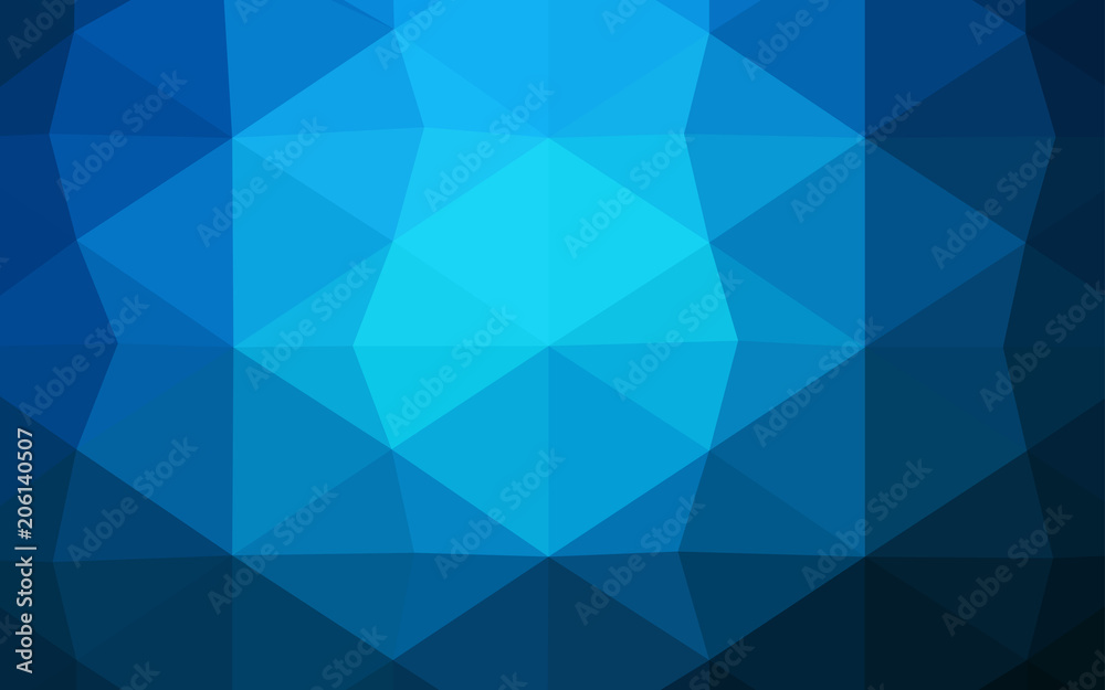 Dark BLUE vector triangle mosaic template. Dark BLUE vector triangle mosaic template.