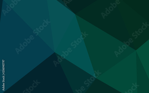 Dark Blue, Green vector gradient triangles texture.