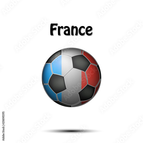 Flag of France in the form of a soccer ball