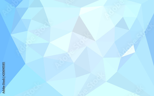 Light BLUE vector polygon abstract layout with a heart in a centre.