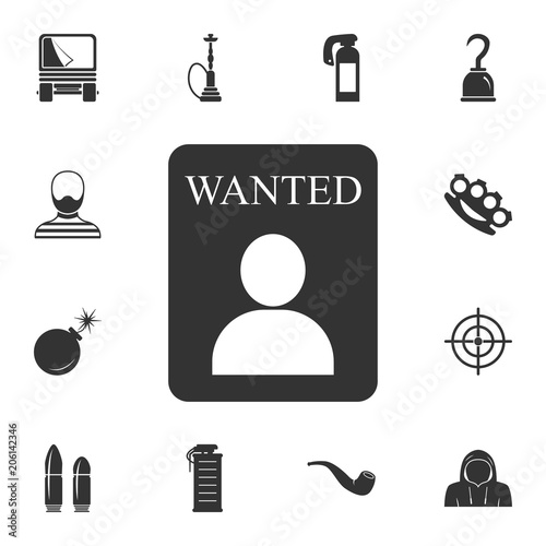 Wanted person icon. Simple element illustration. Wanted person symbol design from Crime collection set. Can be used for web and mobile