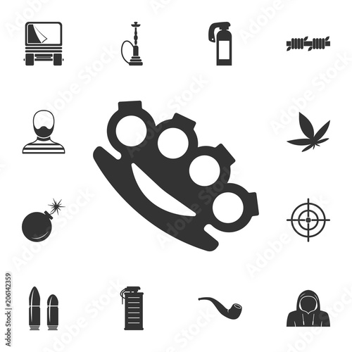 Brass knuckles icon. Simple element illustration. Brass knuckles symbol design from Crime collection set. Can be used for web and mobile