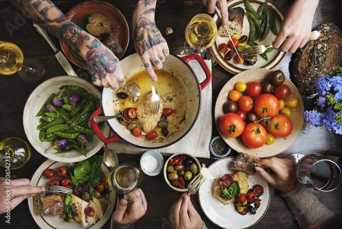 Photography Roasted chicken dinner food photography recipe idea