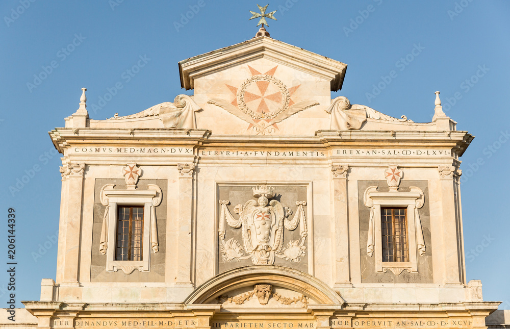 close up of ancient house in old mediterranean city, Pisa, Italy