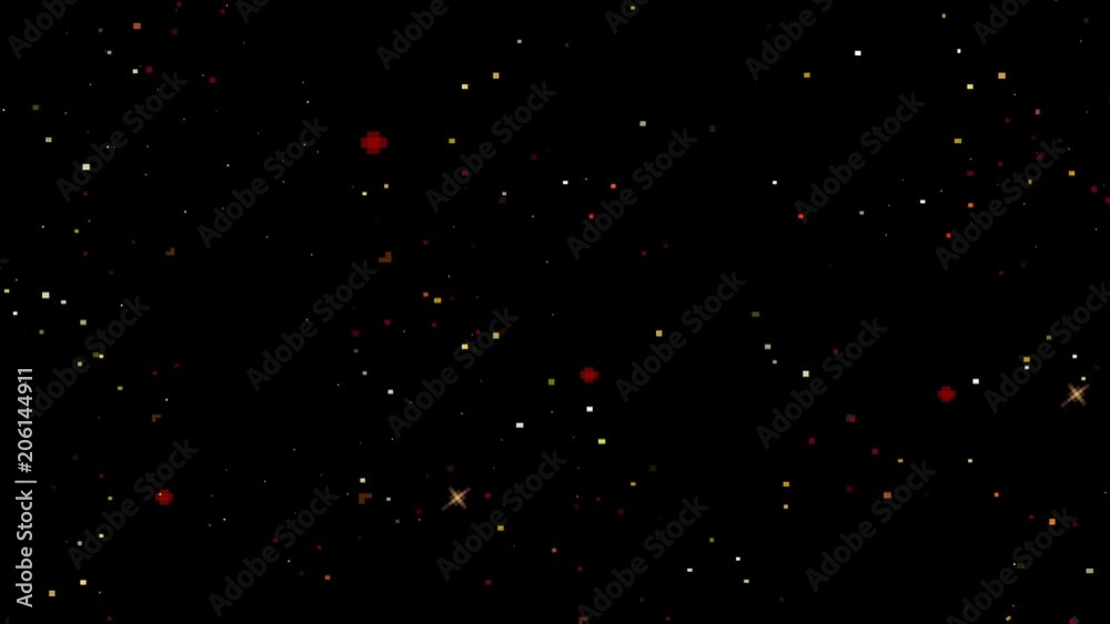 Retro 8 Bit Arcade Game Space in Loop