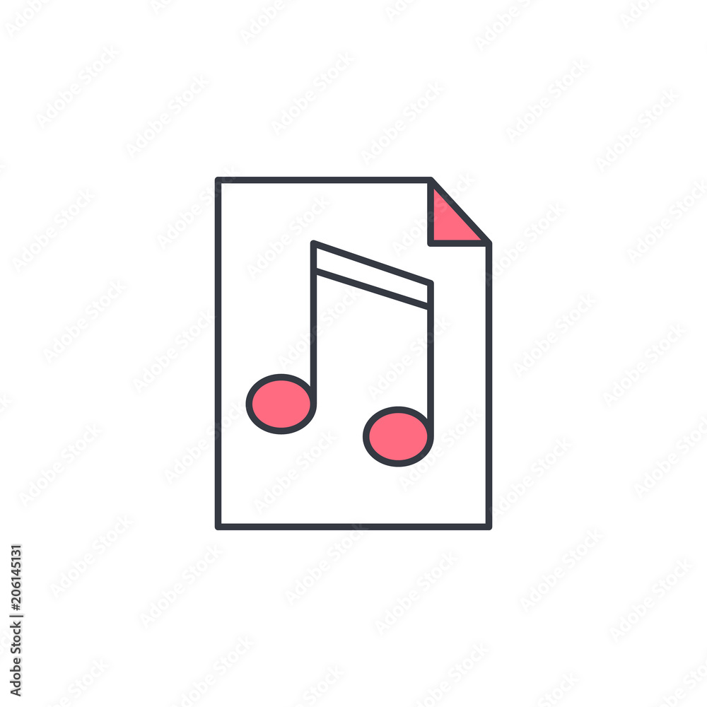 music file icon. Element of web icon with one color for mobile concept and web apps. Thin line music file icon can be used for web and mobile. Premium icon music file icon. Element of web icon with one color for mobile concept and web apps. Thin line music file icon can be used for web and mobile. Premium icon