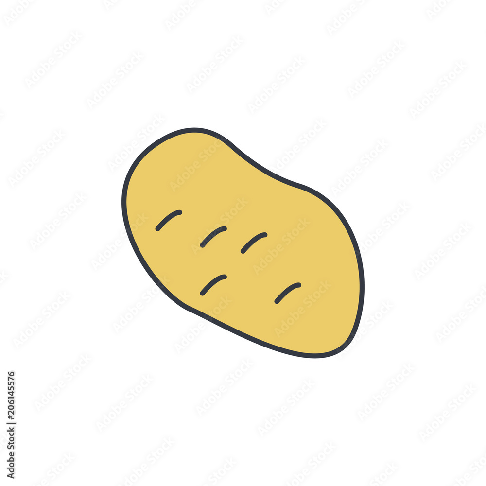 potato icon. Element of web icon with one color for mobile concept and web apps. Thin line potato icon can be used for web and mobile. Premium icon potato icon. Element of web icon with one color for mobile concept and web apps. Thin line potato icon can be used for web and mobile. Premium icon