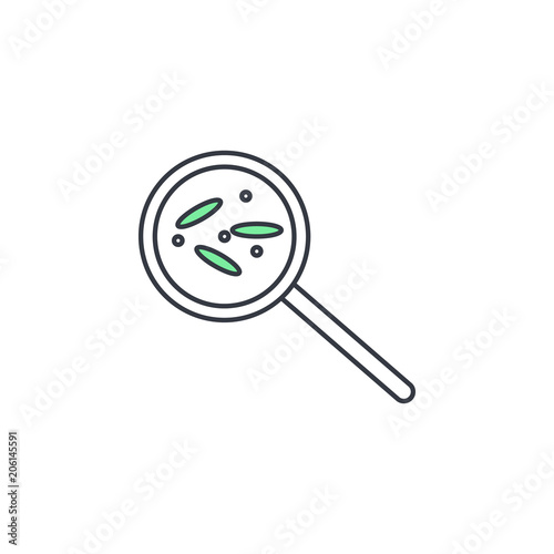 bacteria under the microscope icon. Element of web icon with one color for mobile concept and web apps. Thin line bacteria under the microscope icon can be used for web and mobile