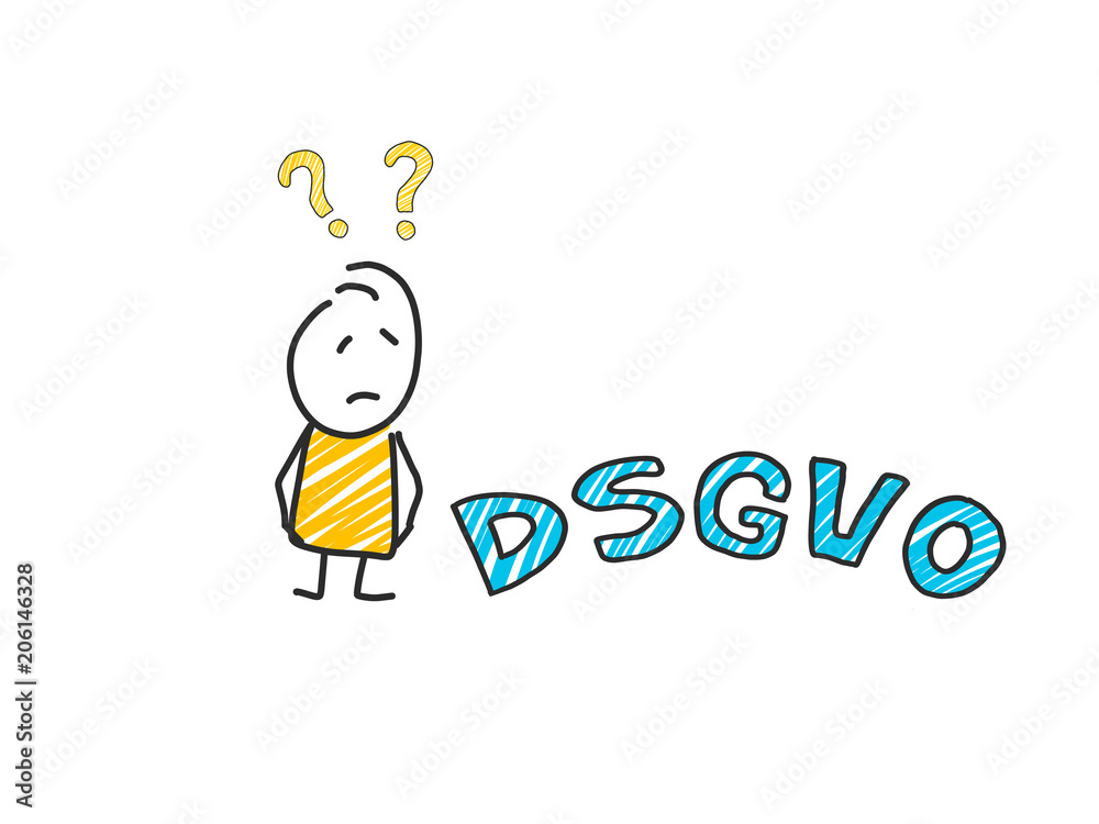 stick man in front of DSGVO letters. General Data Protection Regulation. GDPR, RGPD, DSGVO, DPO. Concept vector illustration. Flat style. Horizontal stick man in front of DSGVO letters. General Data Protection Regulation. GDPR, RGPD, DSGVO, DPO. Concept vector illustration. Flat style. Horizontal