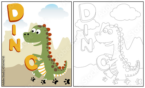 coloring page or book with cute monster
