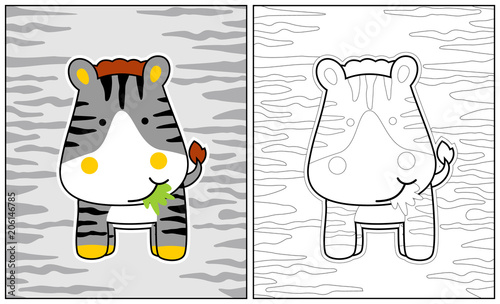 coloring page or book with zebra cartoon