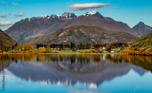 Reflections on Lake Hayes, New Zealand
