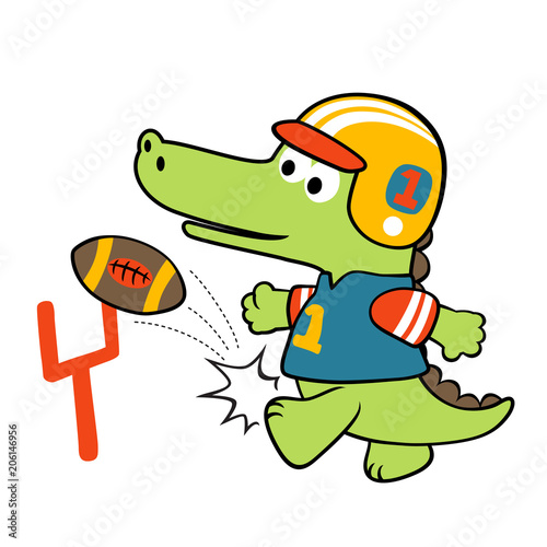 Funny rugby player cartoon. Eps 10