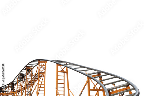 Metal roller coaster  structure on white background