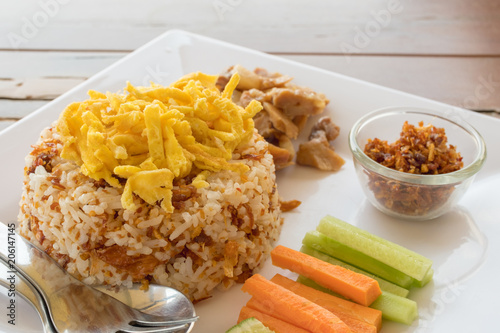 Rice Mixed with shrimp paste  favorite thai delicious menu