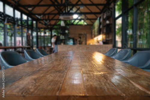 empty sitting area in coffee shop, co work space, outdoor work concept